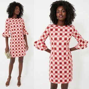 Autumn Adeigbo NEW Rose Lenore Pink Check Half Sleeve Cocktail Mini Dress Size 0